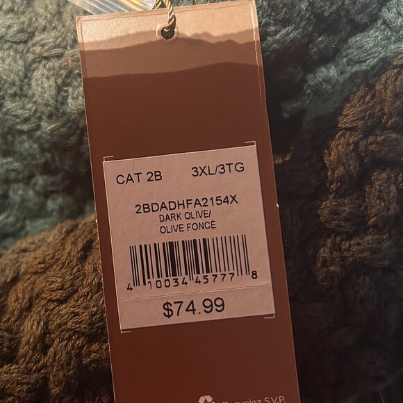 Denver Hayes Academia Chunky Fisherman Knit Sweater Sz 3XL Green Heritage Cozy - Picture 8 of 9